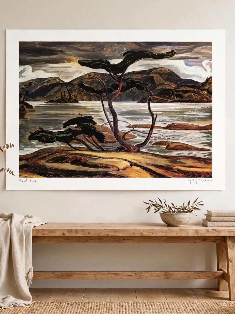 Group of 7 A.Y. Jackson Large Bent Pine Lithograph Limited Edition 625/777